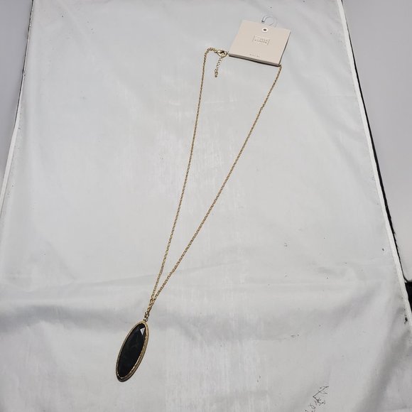 14th & Union Gold Necklace with Black Stone Pendant from Nordstrom - Picture 5 of 7